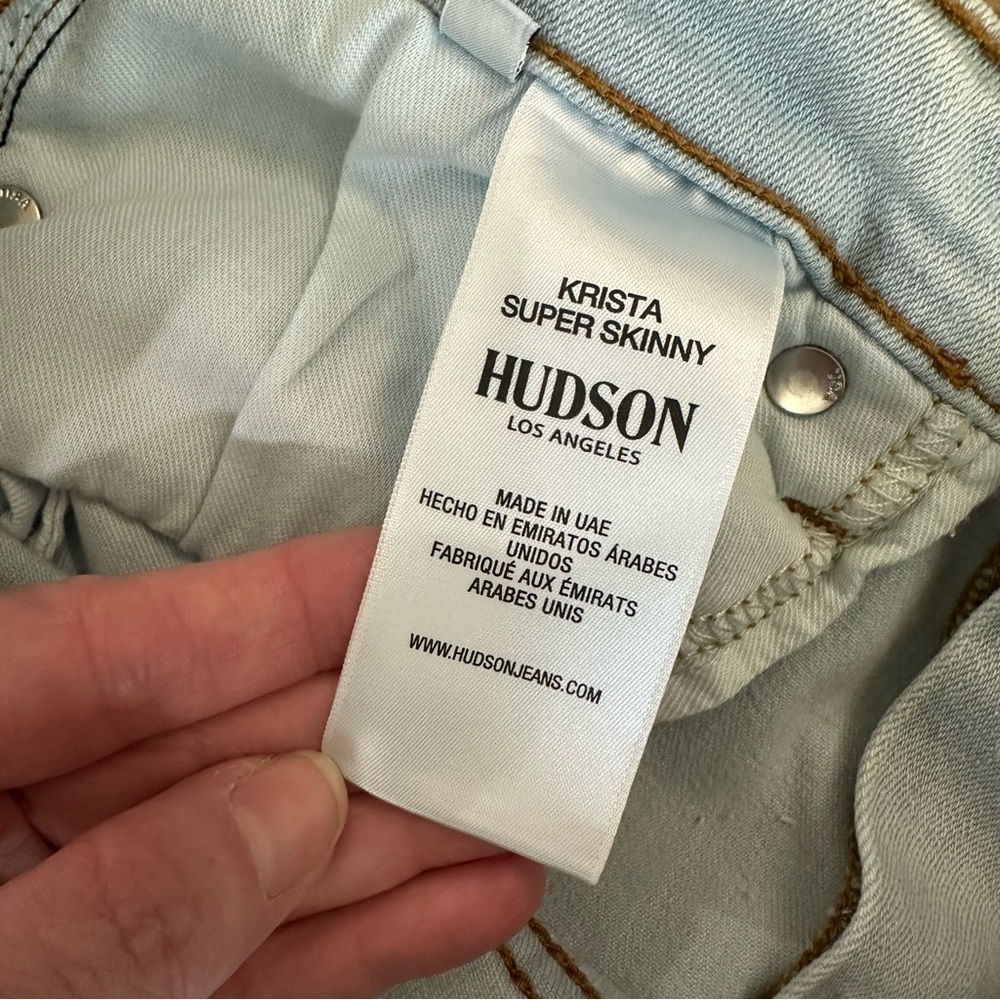 Hudson Women’s Krista Super Skinny Light Wash Denim High Rise Jeans Sz 28 GUC - Picture 8 of 11